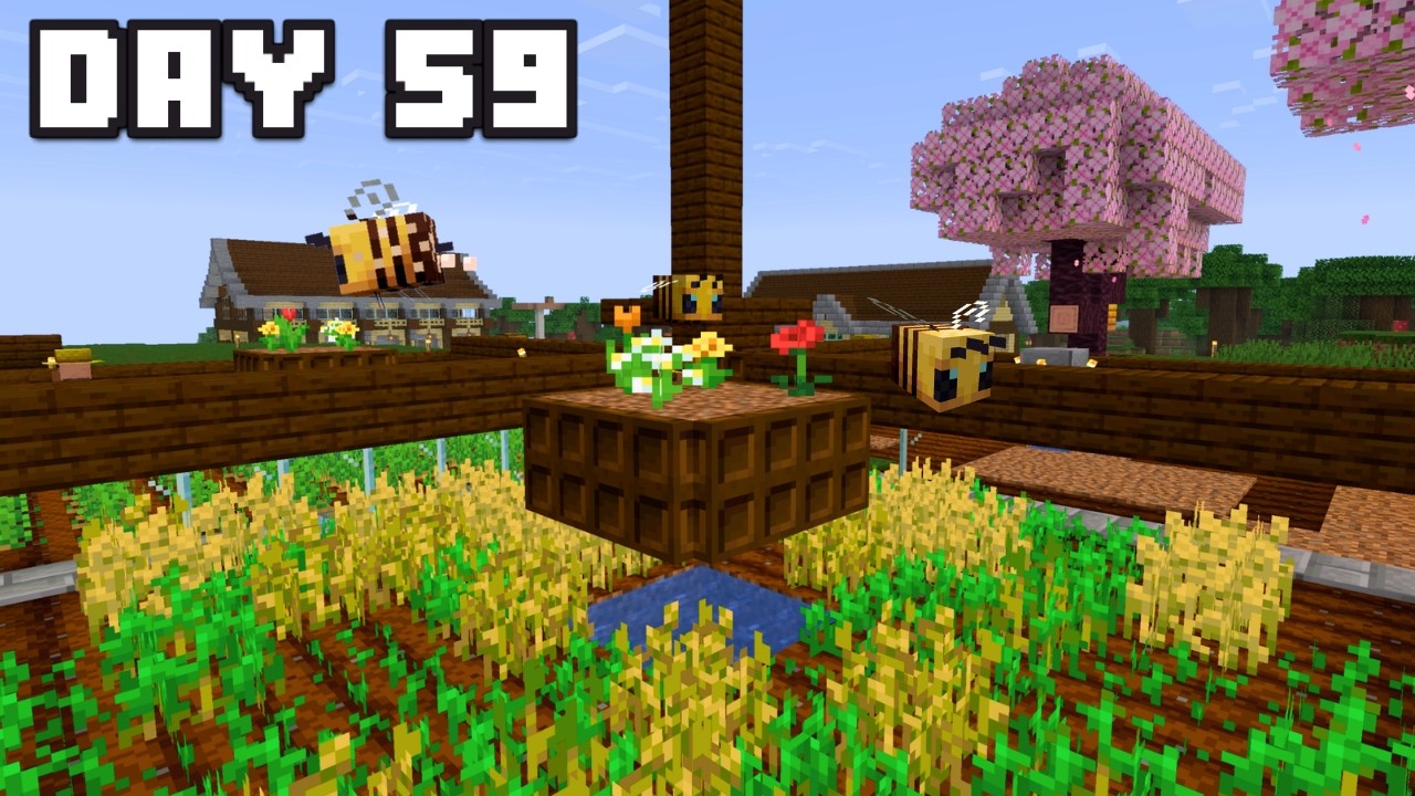 Optimizing My Farm with Bees | Daily Minecraft Challenge