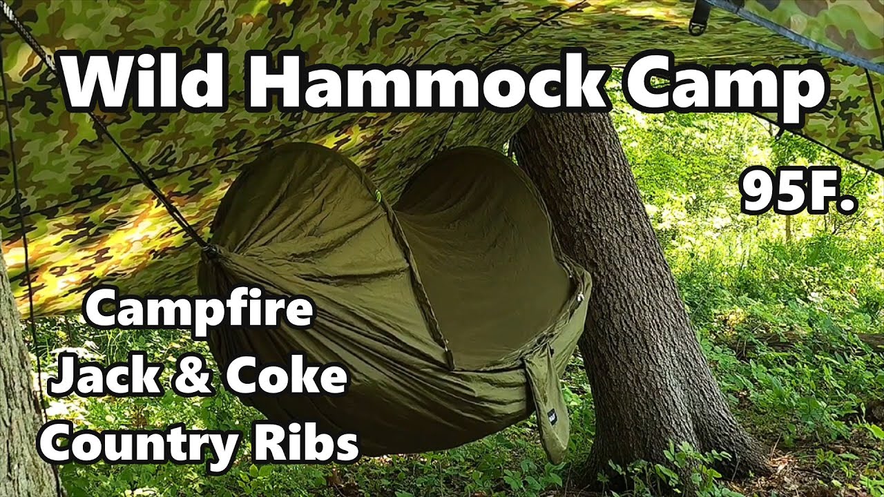 Wild Hammock Camping, Campfire Jack And Coke Ribs, Wild Camp,
