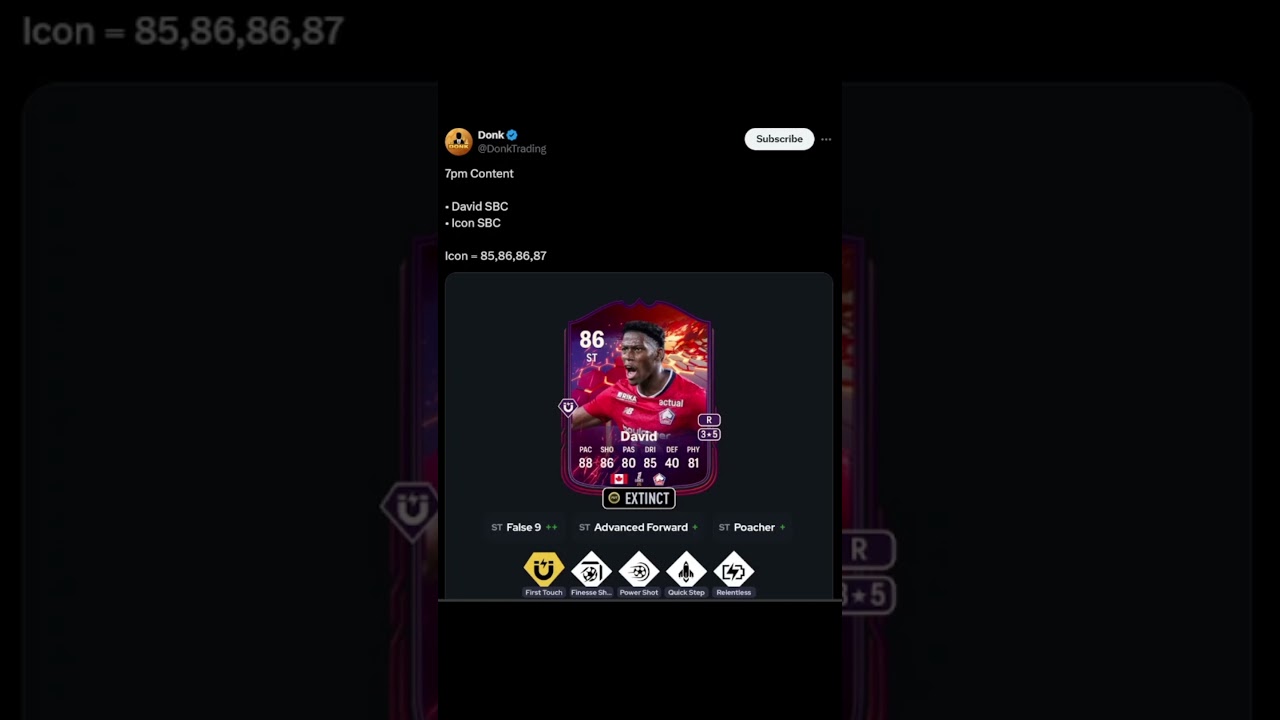 Max 88 Icon Pack SBC und David Trailblazers SBC um 20 Uhr - EA FC 25 Ultimate Team