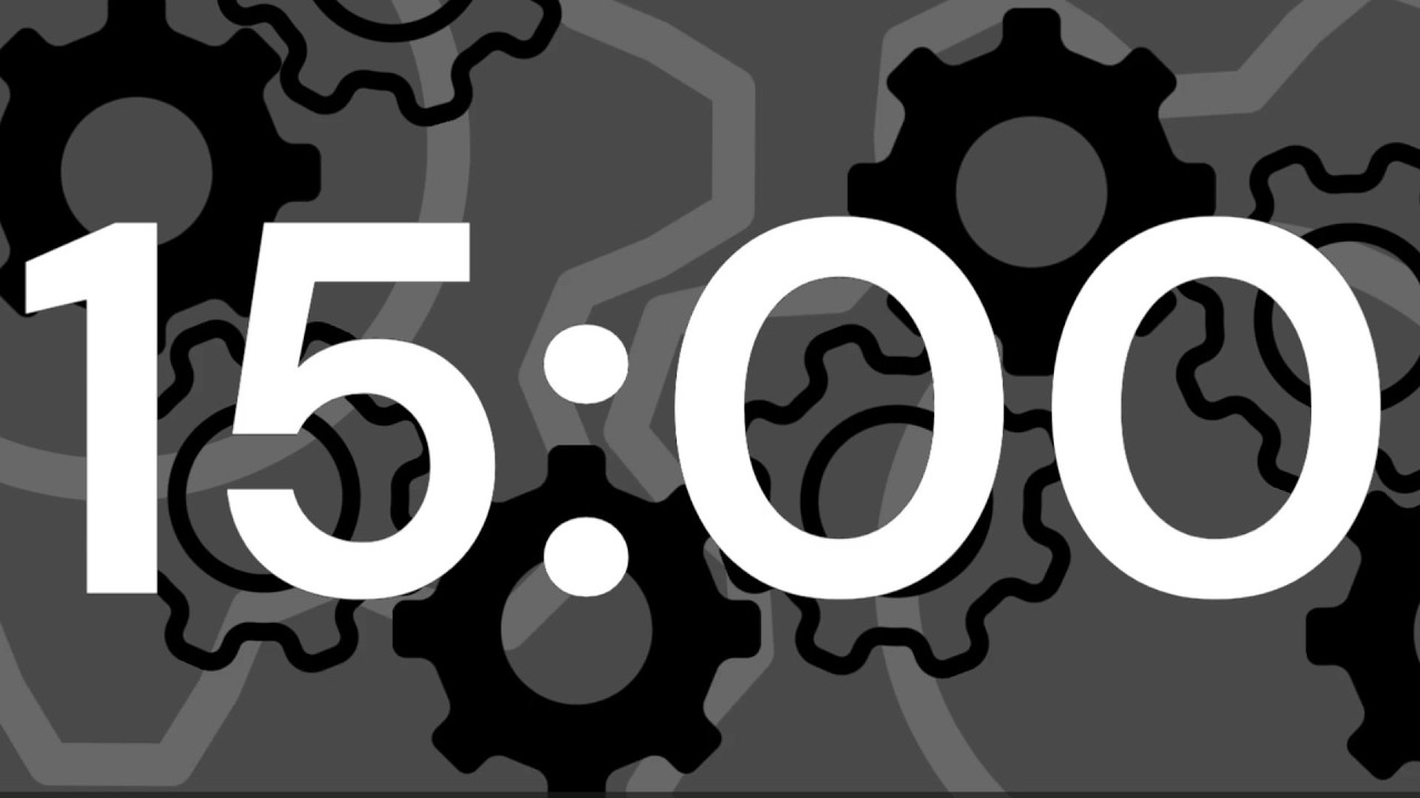 15 Minute Break Timer 🧡 Short Rest Countdown 🧡 Animated Gear Background 🧡 ASMR Tick Tock
