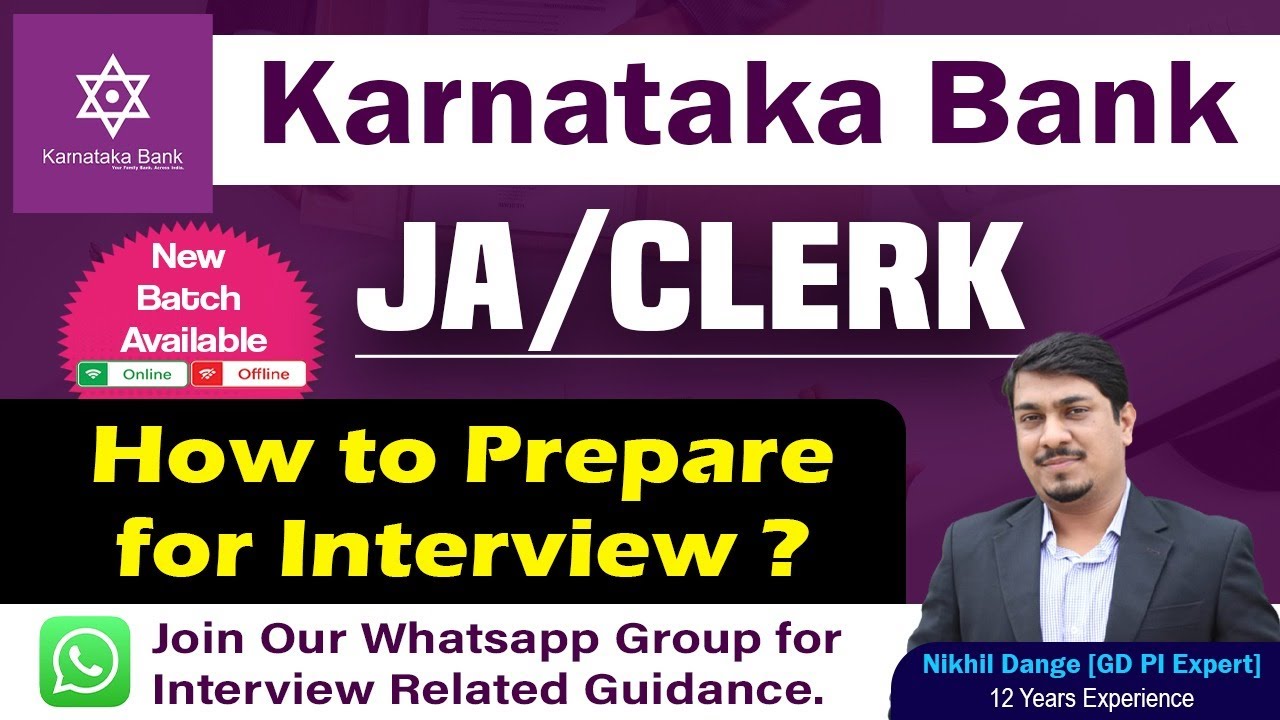 Karnataka Bank Clerk(CSA) II How to prepare for interview II Batch announcement II Online & Offline