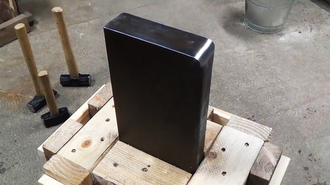 How to Make a 100 Pound Scrap Steel Post Anvil and Stand for Blacksmithing and Knife Making