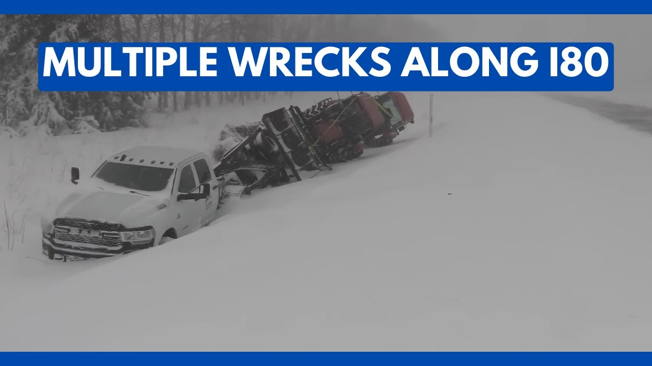 01-12-2024 Stuart, IA -  Intense Blizzard - Wrecks Along I80 - Whiteout Conditions