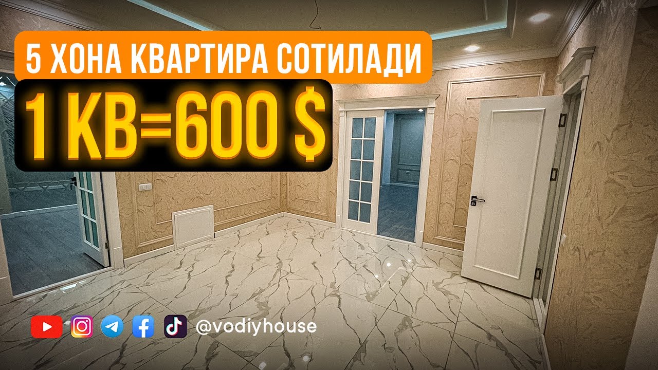 Фарғона шахар хокимят орқасида 5 хона квартира сотилади