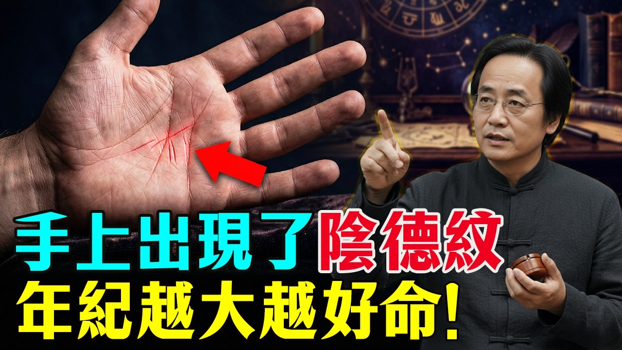 倪海廈：手上有「這3個記號」，恭喜你，這是罕見的「陰德紋」！福報遠超你的想像！#倪海廈 #易經 #手相 #福報 #晚年生活 #心靈暖流 #運勢 #因果 #國學智慧