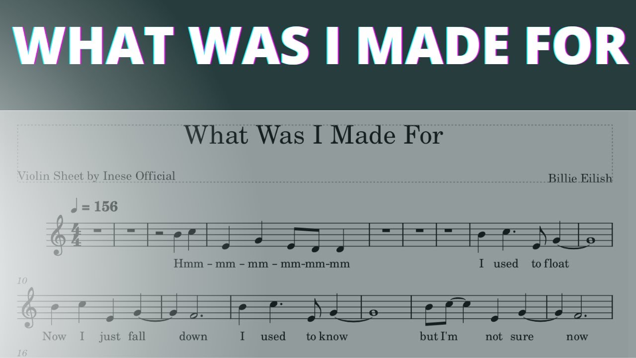 What Was I Made For I Real Violin Plays Billy Eilish I Sheet Music Tutorial