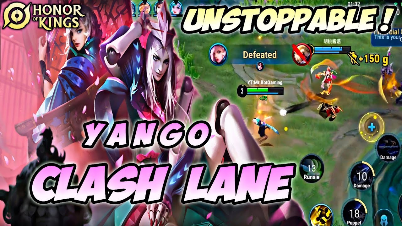 YANGO CLASH LANE - TECHNIQUE & STRATEGY GAMEPLAY | HONOR OF KINGS (HOK)