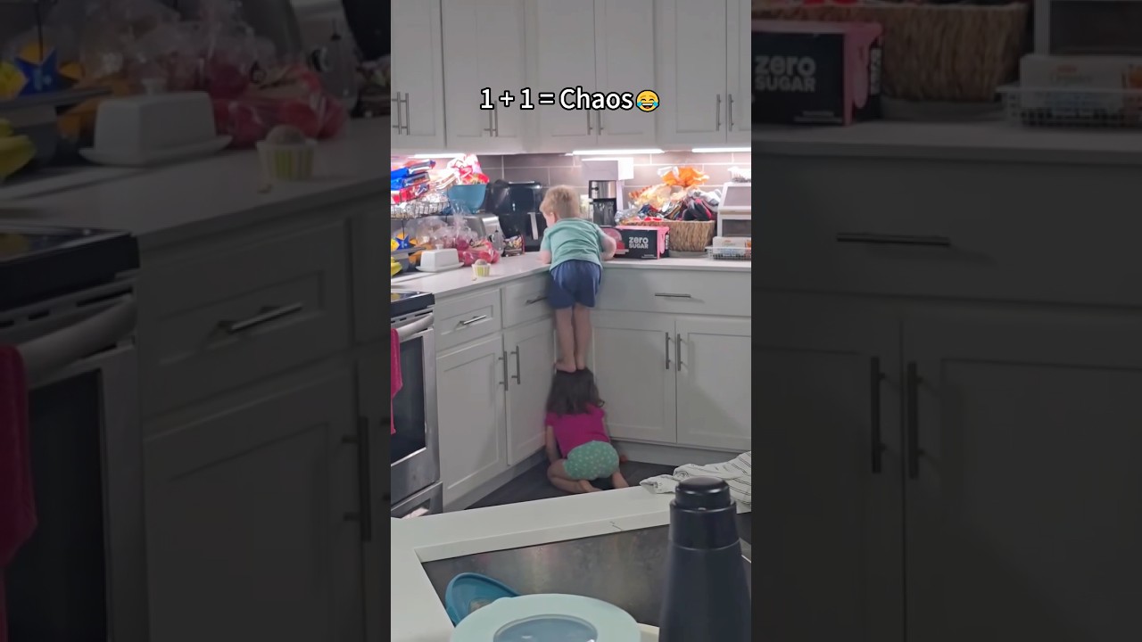 1+1= chaos when kids are involved.#1Plus1EqualsChaos #FamilyChaos #ParentingHumor#ParentingLife