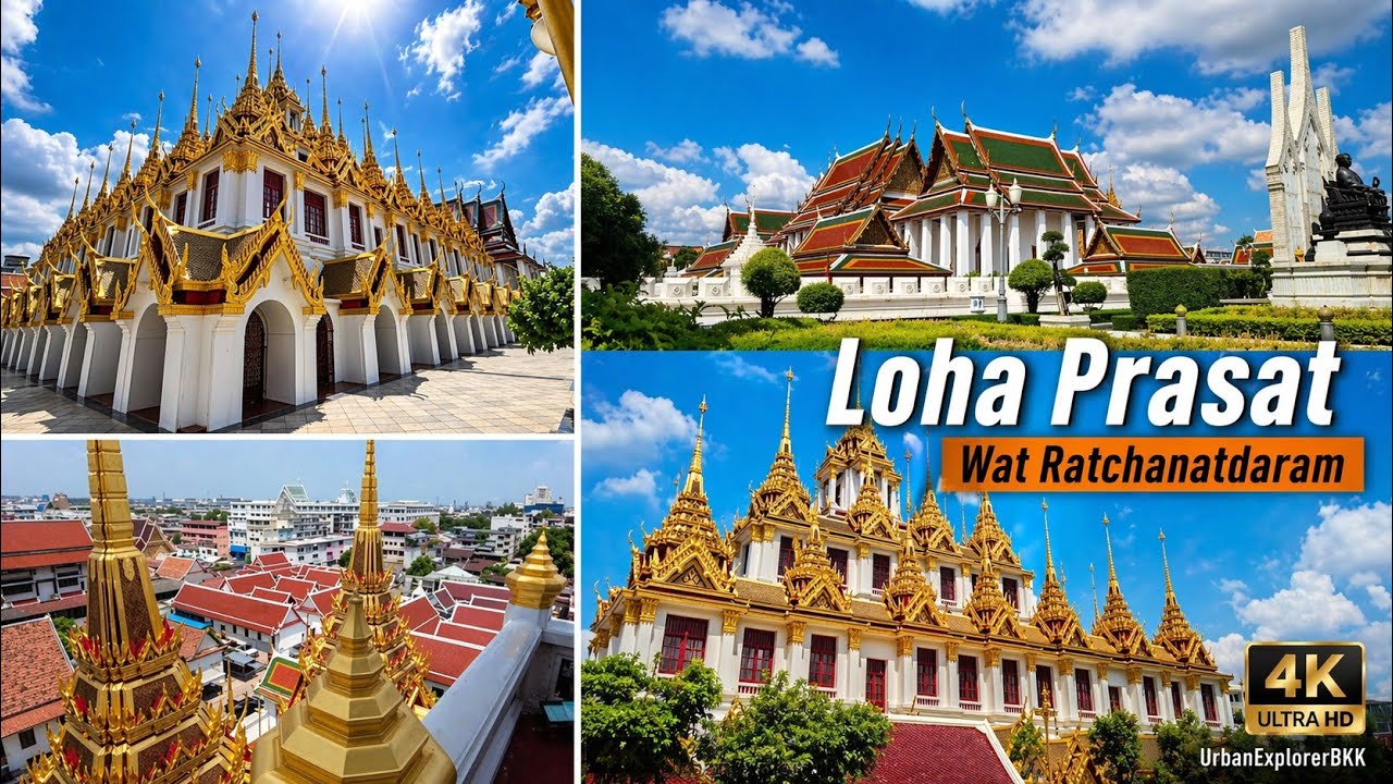 Wat Ratchanatdaram วัดราชนัดดาราม Bangkok | LOHA PRASAT | Iron Castle  Thailand Temple Tour