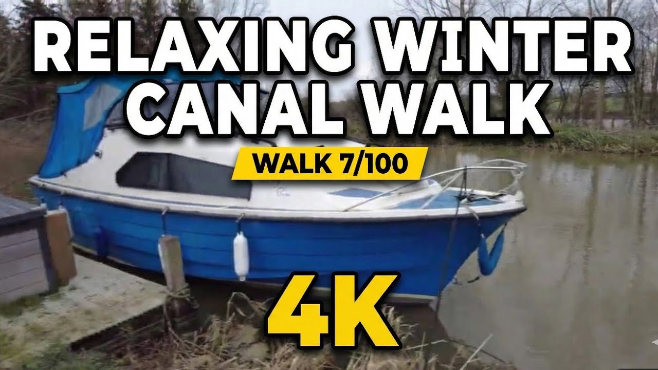 Smooth Jazz Canal Walk: Winter at Paper Mill Lock - 4K - Walk 7/100