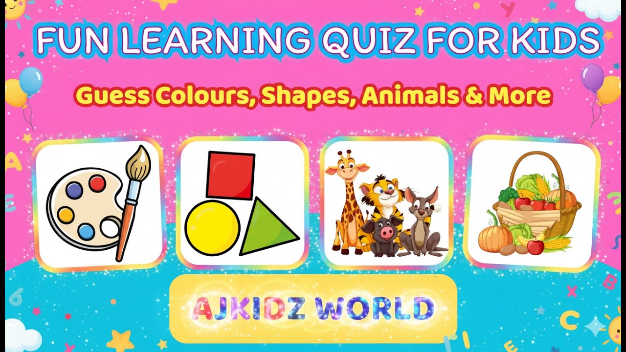 💡🎯Fun Learning Quiz for Kids| Guess Colours, Shapes, Animals & More🍎🌈