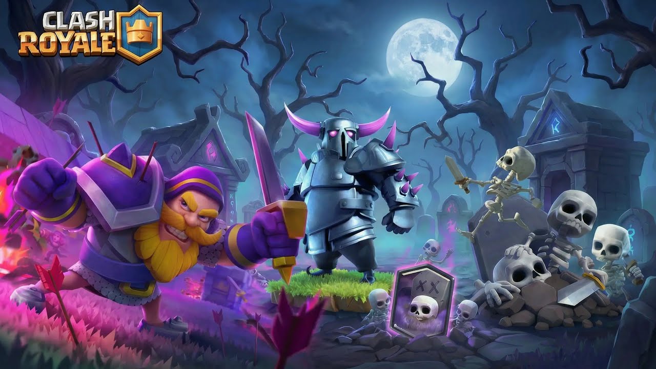 Clash royale 🖤 em busca do primeiro herói 💎  decks push gótico aleatório 💀