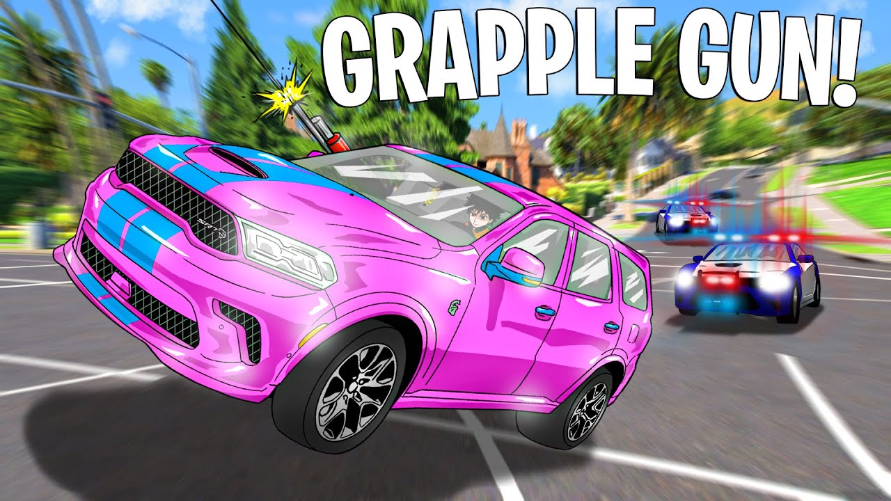 Using a Grapple Gun to lose Cops in GTA 5 RP!