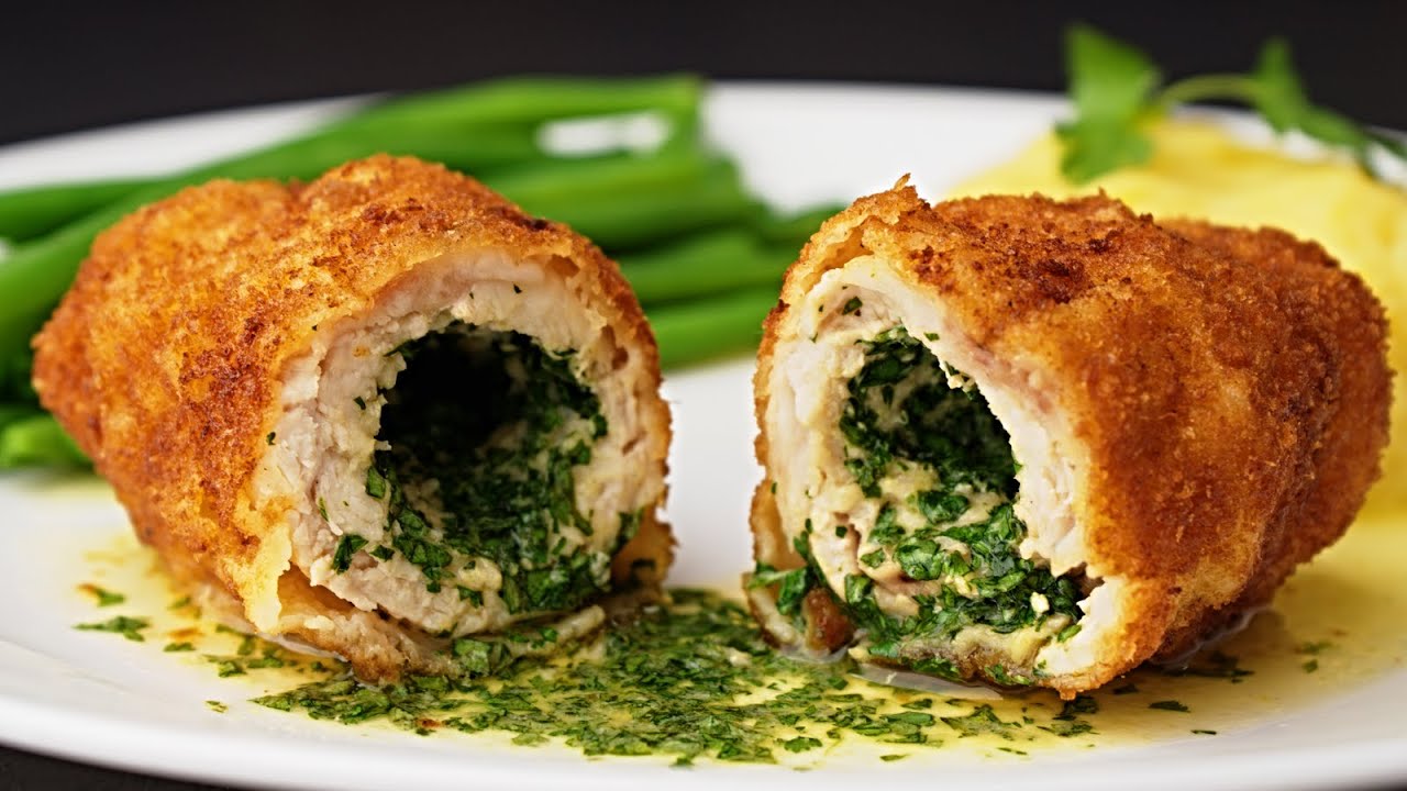 Рецепт куриного Киева | Куриная грудка с чесночным маслом