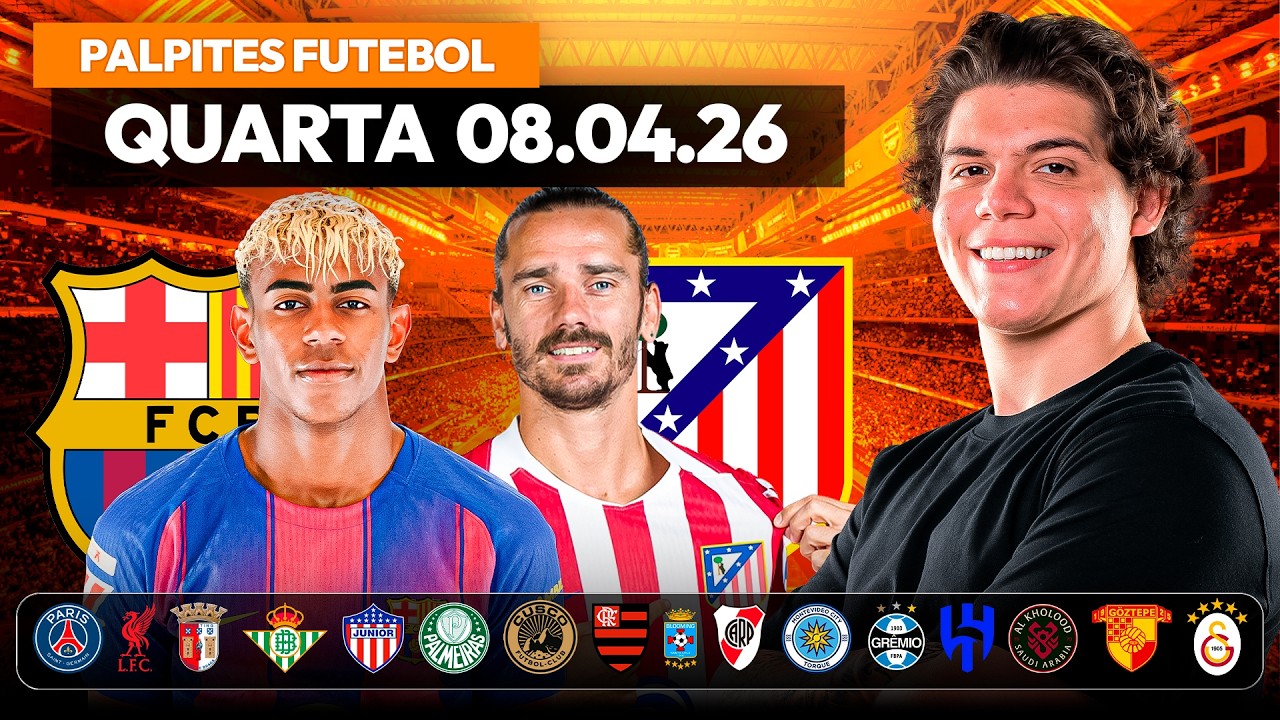 PALPITES DE FUTEBOL PARA HOJE 08/04/2026 &ndash; BILHETE PRONTO DO IMPERADOR | APOSTAS ESPORTIVAS
