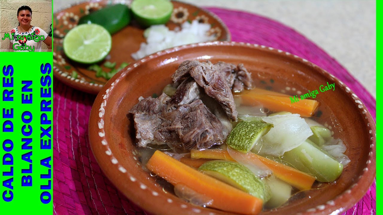 Cómo hacer un sabroso caldo de res blanco en olla express sin que queden recocidas las verduras/Gaby