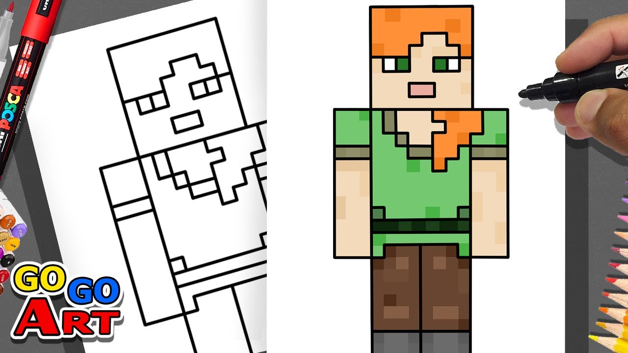 Как рисовать MINECRAFT ALEX | Новые скины персонажей #minecraft