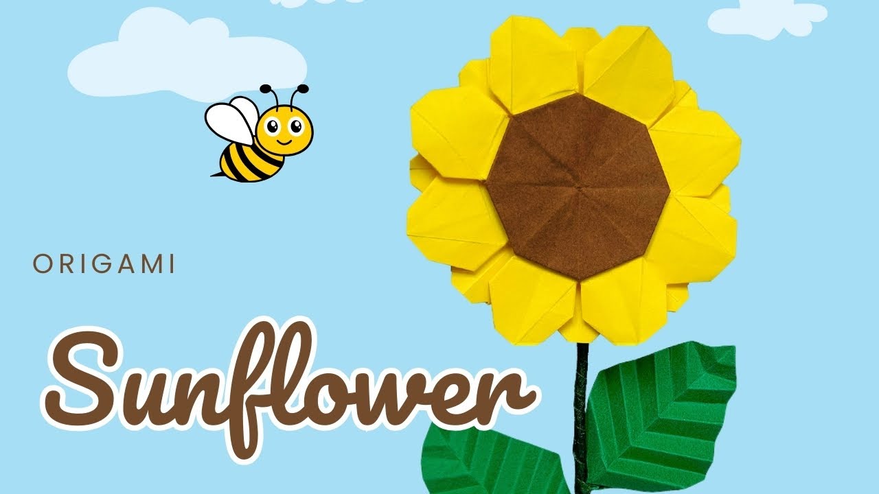 🌻Origami Flower:  SUNFLOWER (Akira Yoshizawa)