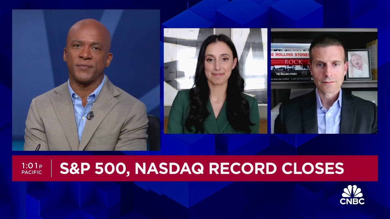 S&P 500 and Nasdaq notch record closes as Microsoft, Apple and Amazon hit record highs