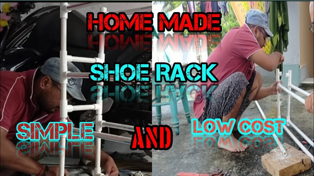 PBC pipe dia home made shoe rack // only 500 rupees// low cost but strong shoes rack //