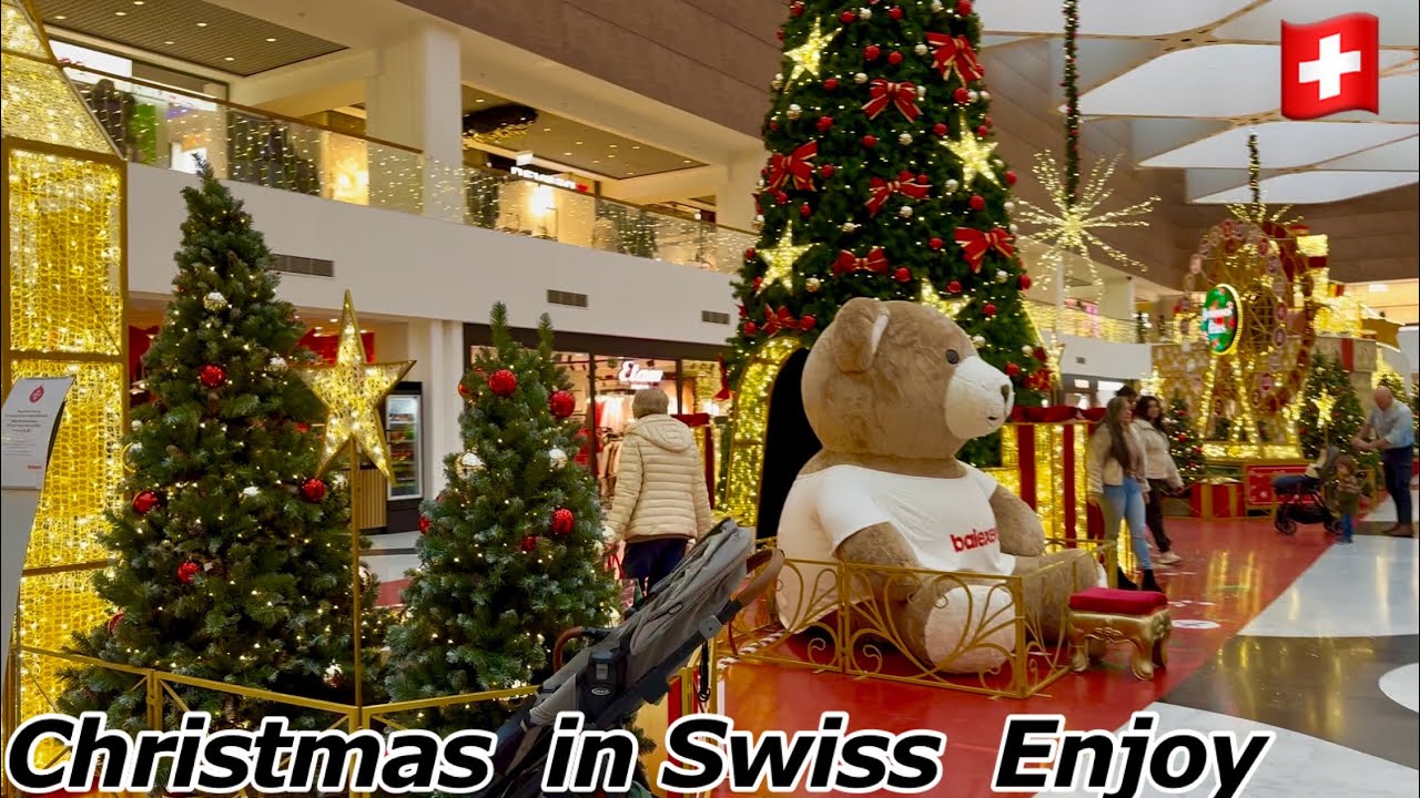 Walking Tour Switzerland | Christmas decoration 1 Best Mall Biggest shopping mall Geneve | #foods #4