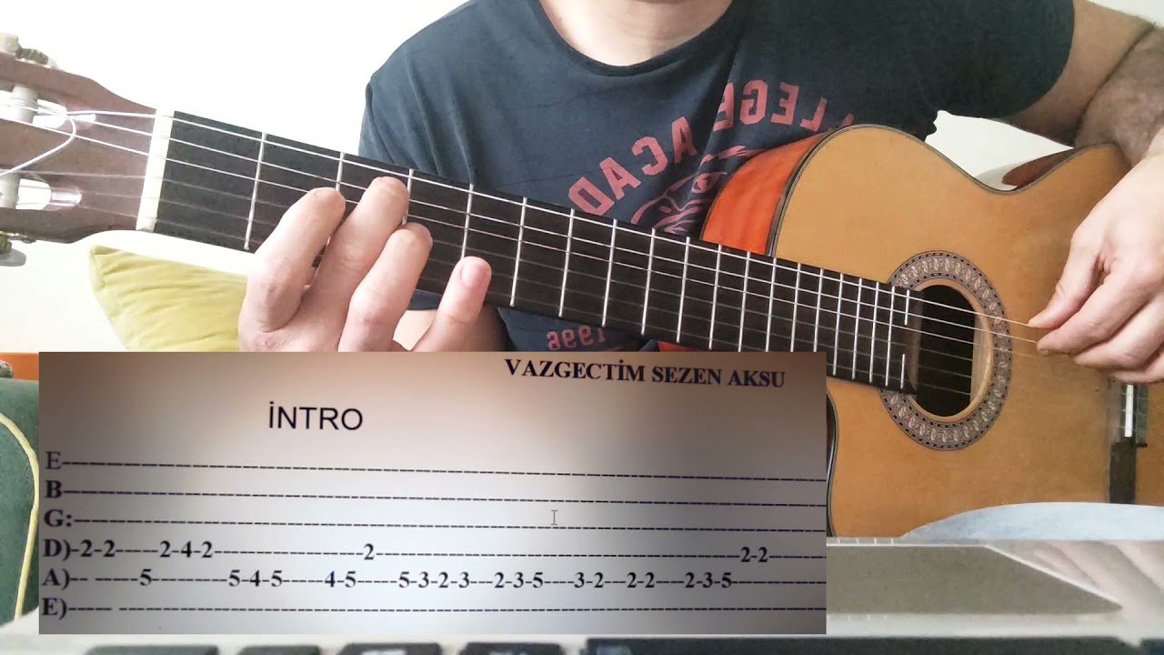 SEZEN AKSU VAZGEÇTİM GİTAR FUUL TAB ( Kolay Çalın)