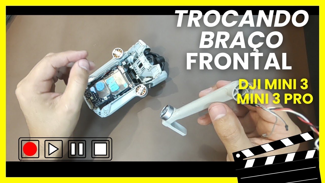 TROCANDO BRAÇO FRONTAL DRONE DJI MINI 3 MINI 3 PRO E MINI 4 PRO