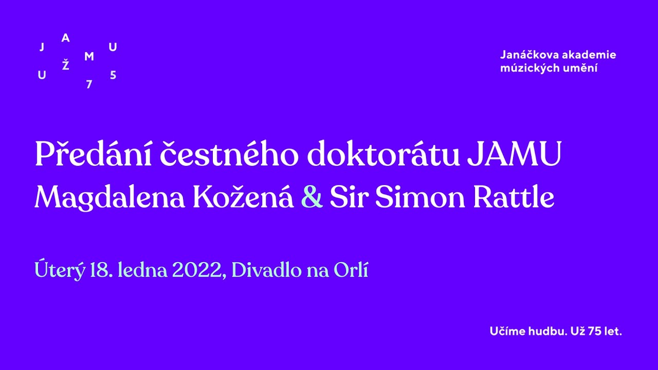 Předání čestného doktorátu JAMU: Magdalena Kožená & Sir Simon Rattle