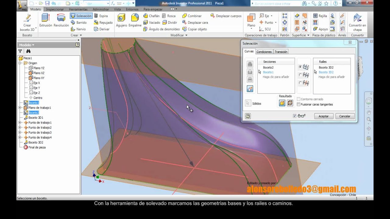 Herramienta de Solevaci&oacute;n y croquis 3d