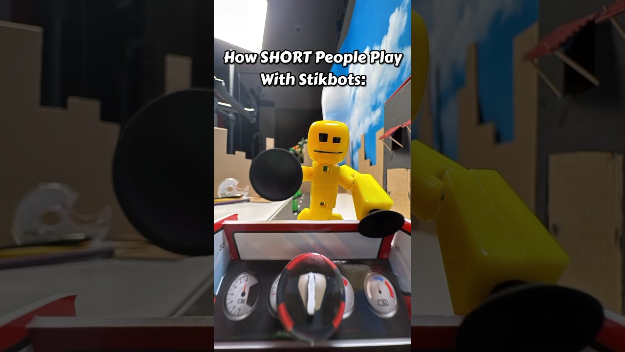 How Tall VS Short people play with Stikbots | #stopmotion #stikbot