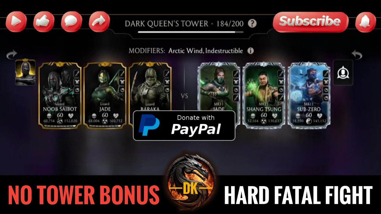 Fatal Dark Queen's Tower 184 & Reward 🎮 Mortal Kombat Mobile/MK Mobile 