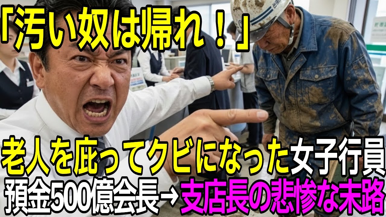 「汚い老人は帰れ！」→しかしそれがキッカケで彼女はクビに…すると預金500億円の会長がまさかの行動【スカッとする話】【感動実話】