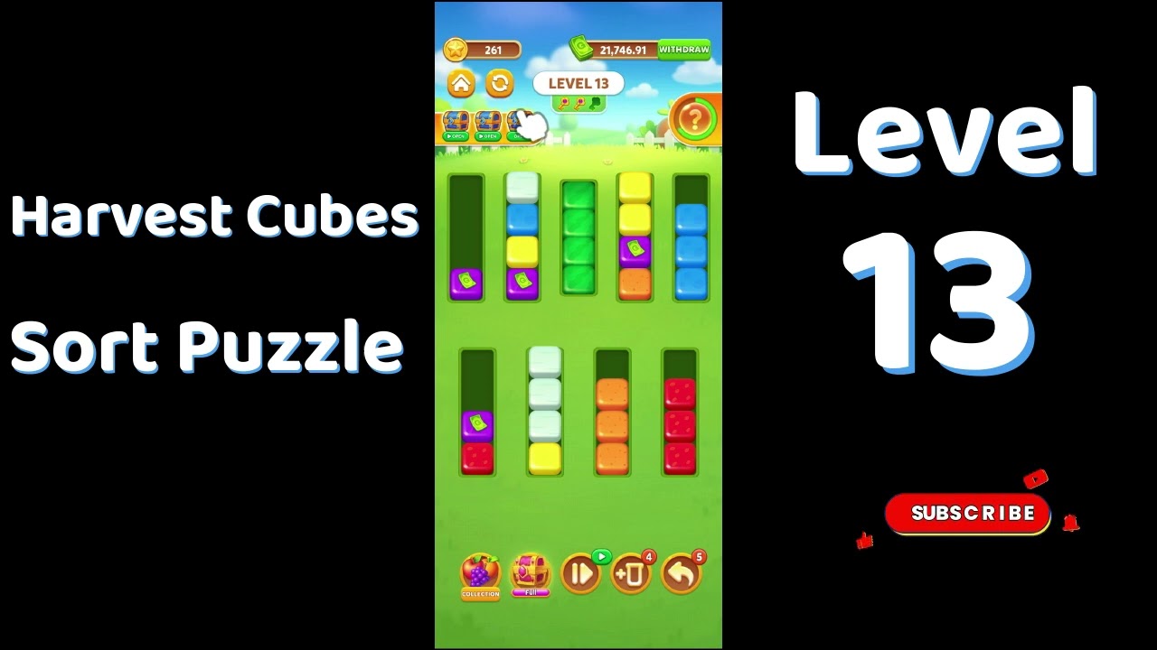 Harvest Cubes Sort Puzzle Level 13 Walkthrough 🌽🧠 | Relaxing Sort Game | Go Answer