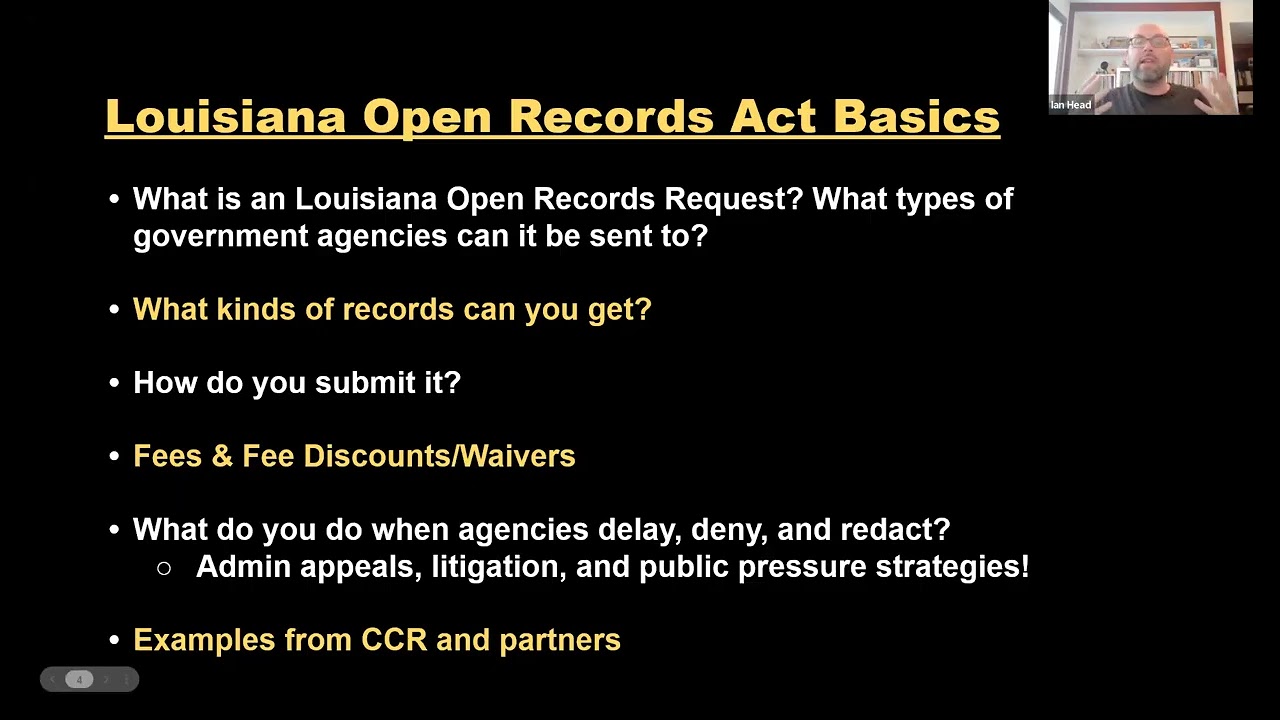 Open Records Requests in Louisiana (July 2025)