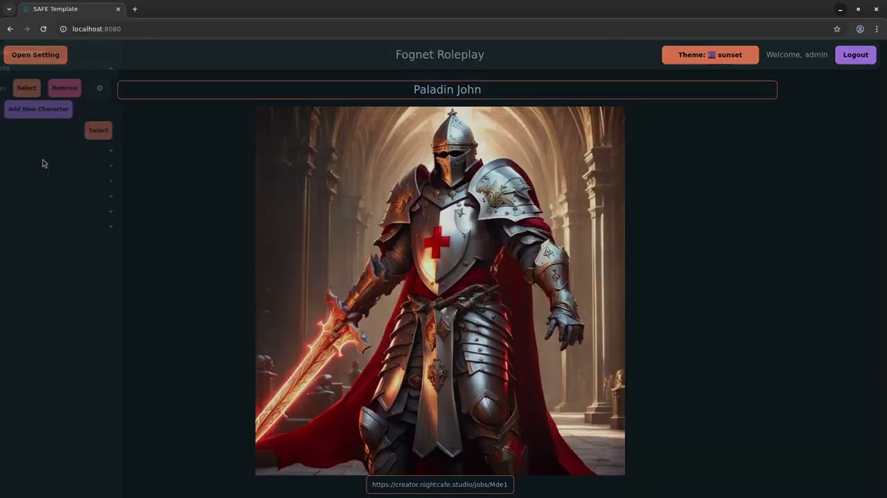 Fogent Roleplay Character Sheet Demonstration