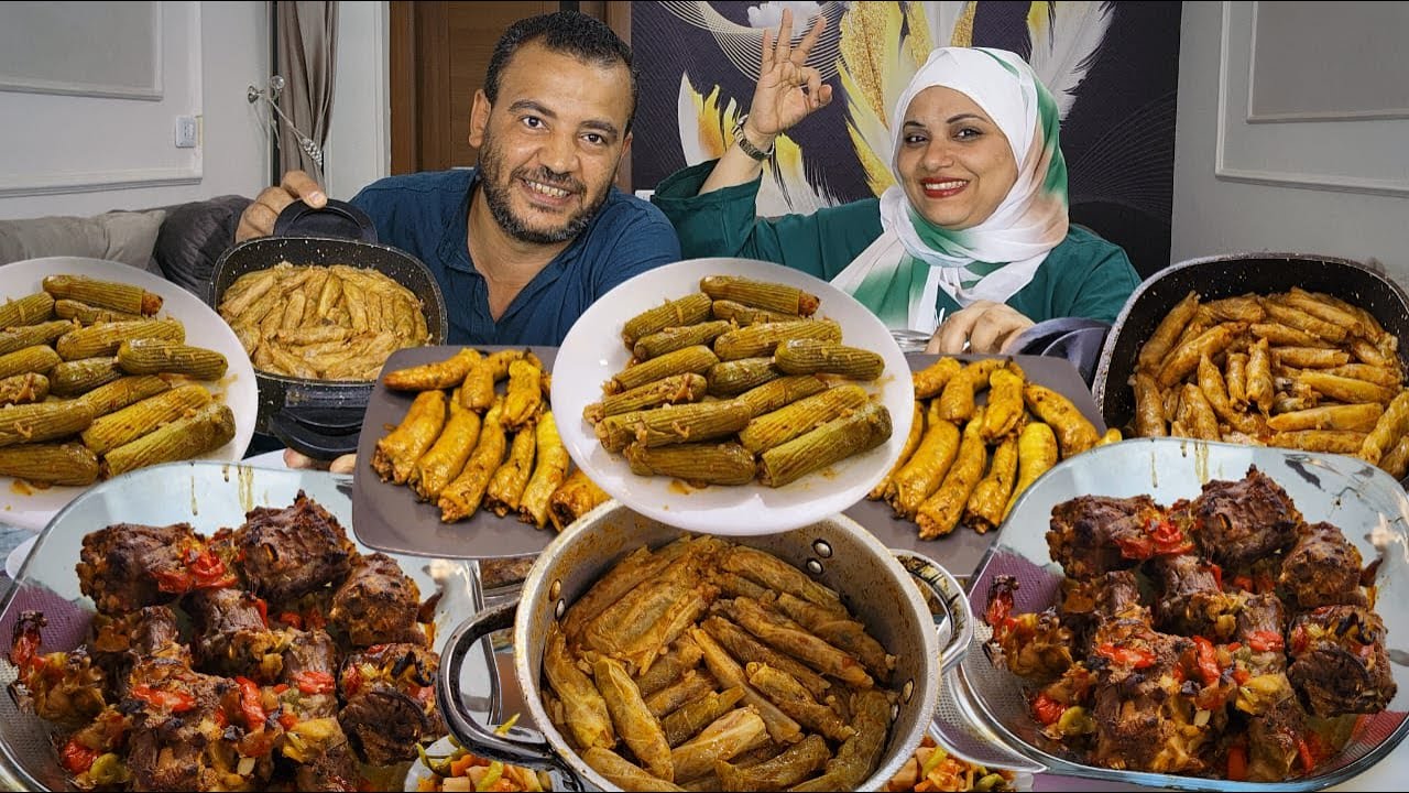 تحدي المنتظرحلل محشي الكرنب و الملفوف وطاجينين رقب الرومي بالبصل ومحشي الفلفل والكوسه العقاب هده حيل