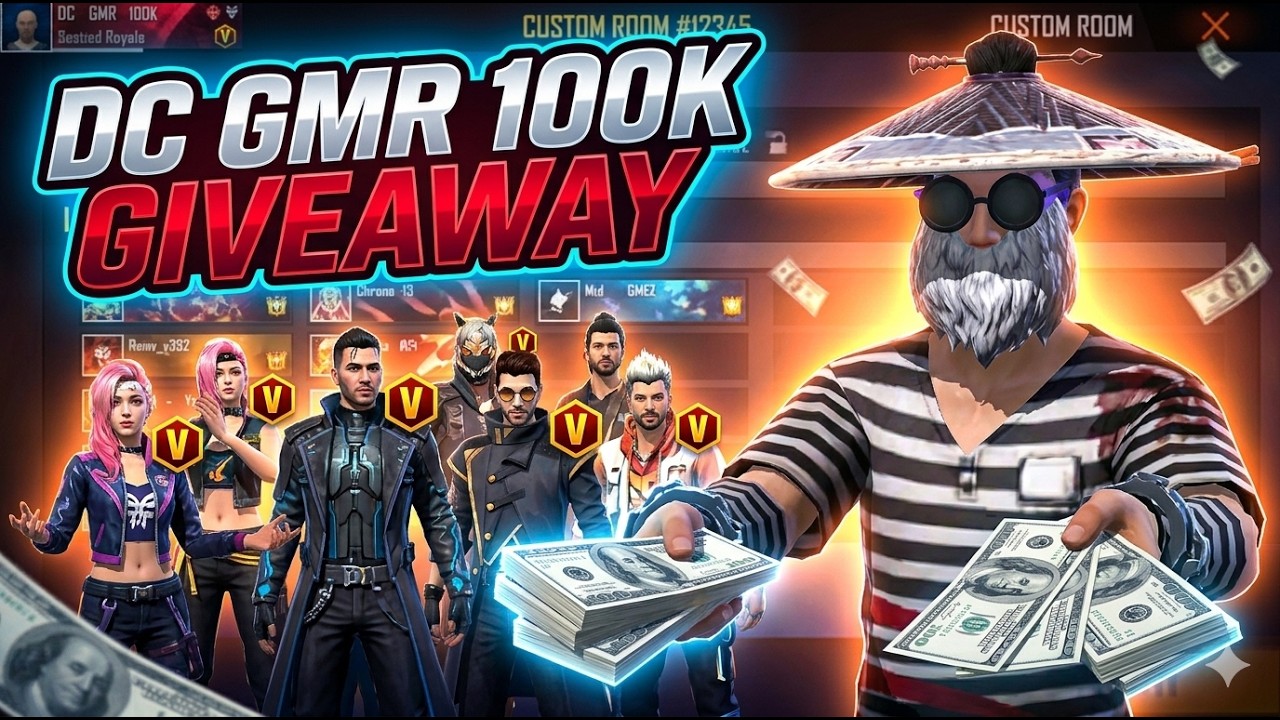 Free Fire Max Live Today - DC GMR 100K Special Giveaway Stream 🔴