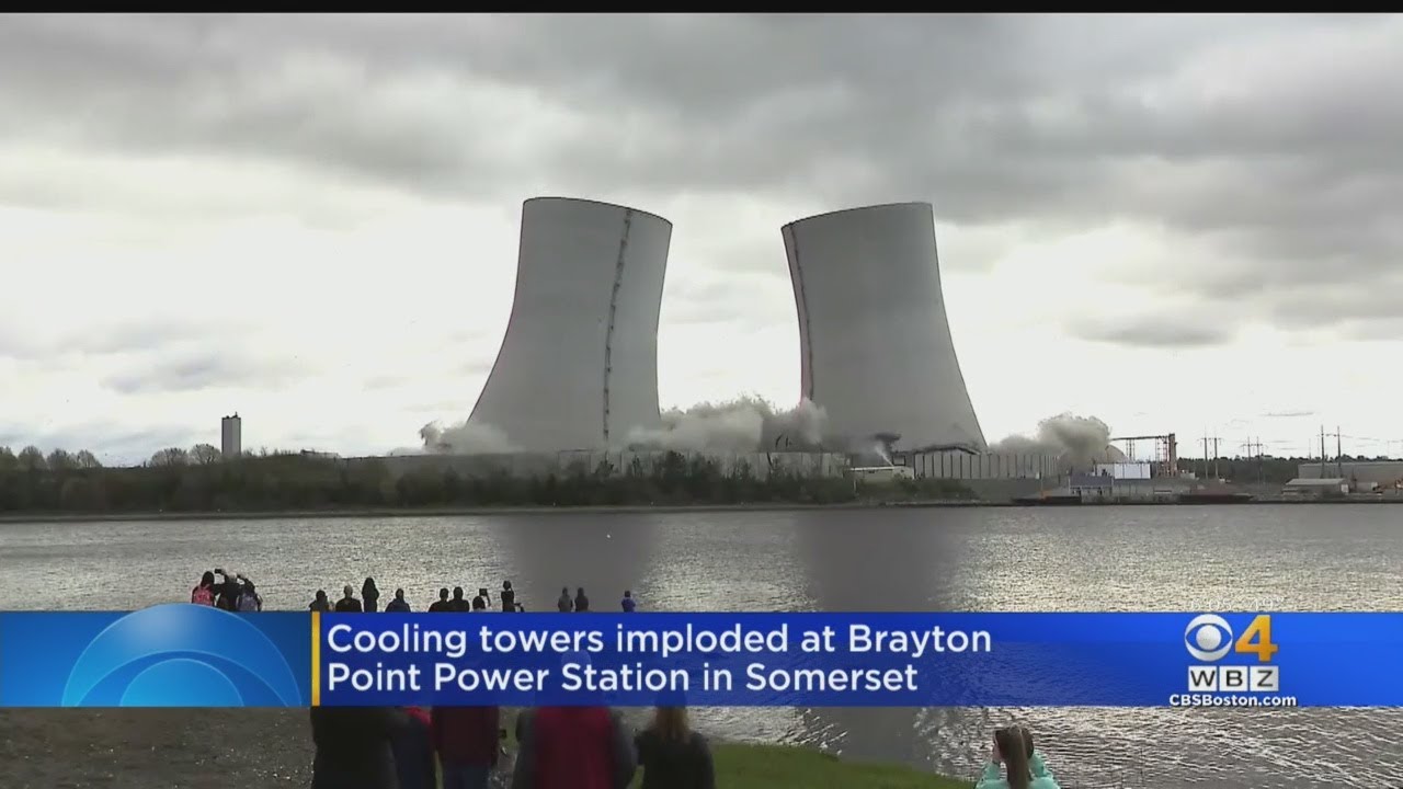 Somerset Power Plant Towers Demolished In Seconds