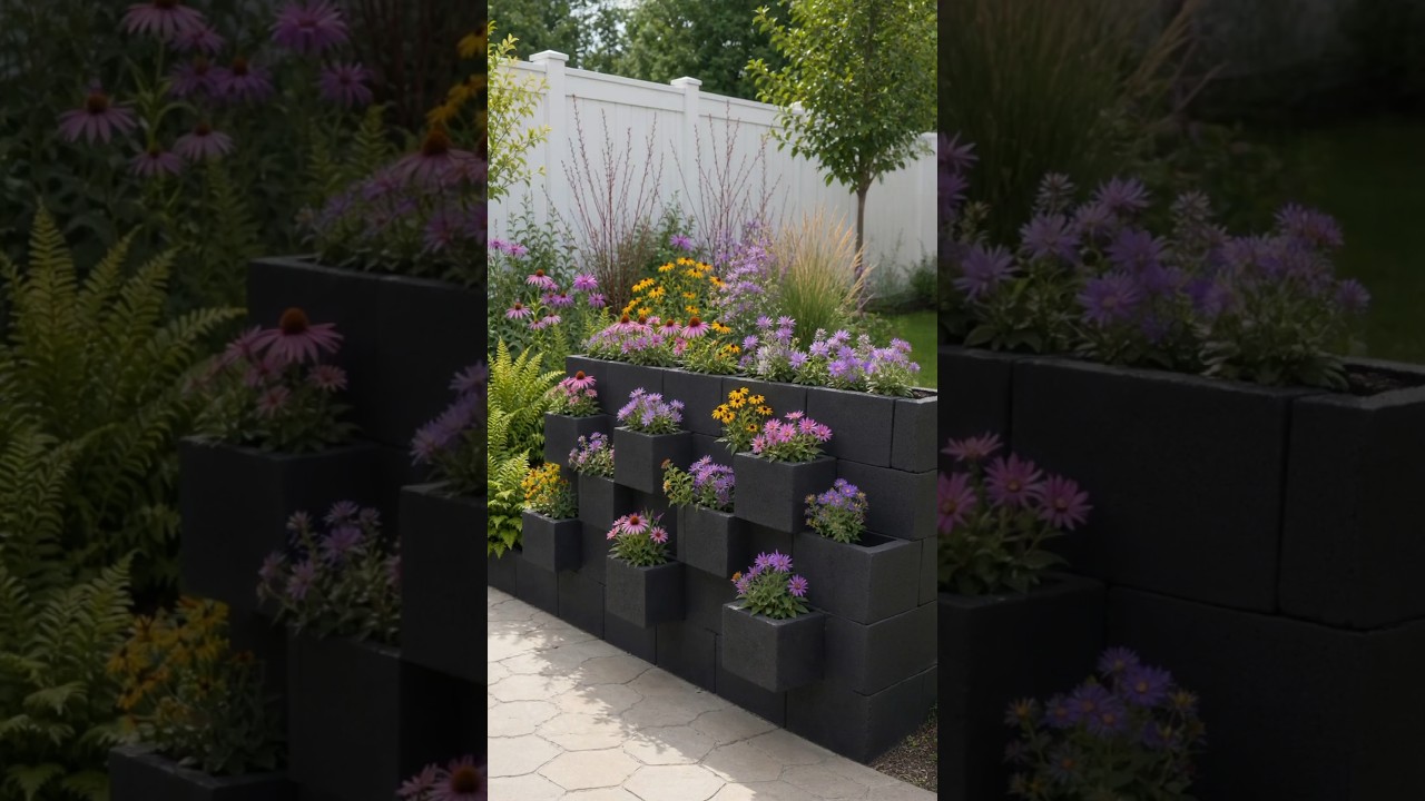 Terrace border walls don't need to be boring! Turn it into a stackable garden design