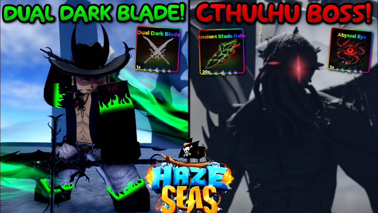 Получаем мифический Двойной тёмный клинок из Ктулху в Roblox Haze Seas... Вот что из этого вышло!