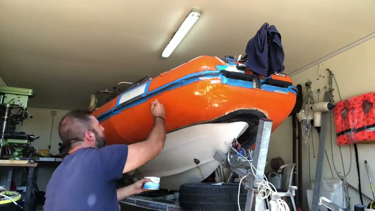 How to repaint an inflatble boat  rib Bat griffo 6