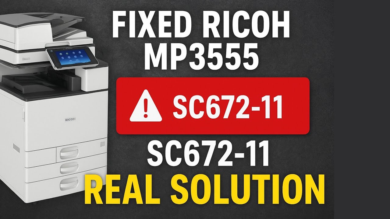 Ricoh MP 3555 SC672-11 Error Solved ✅ | Printer System Error Fix