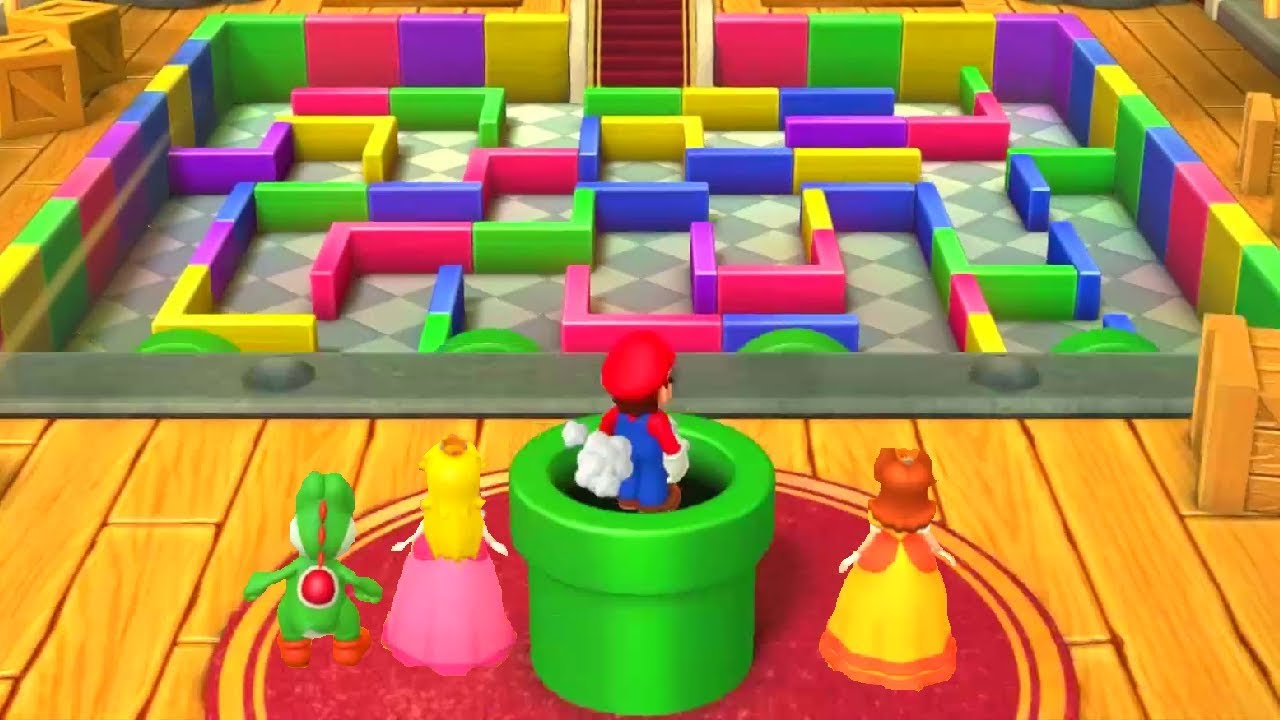 Mario Party 10 - All Tough Minigames - Mario vs Luigi vs Peach vs Daisy