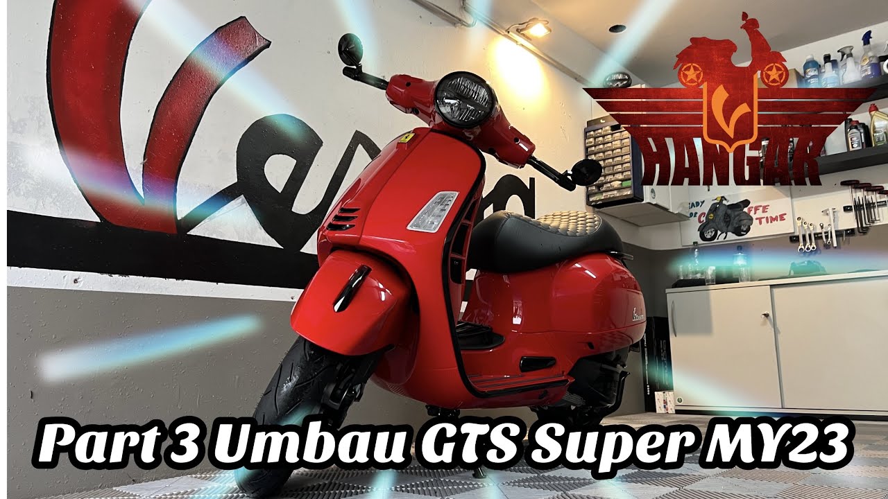 Umbau meiner Vespa GTS300 MY23 Part 3, Demontage Beinschild, Trittbrett inkl. Monoschlitzrohr Black