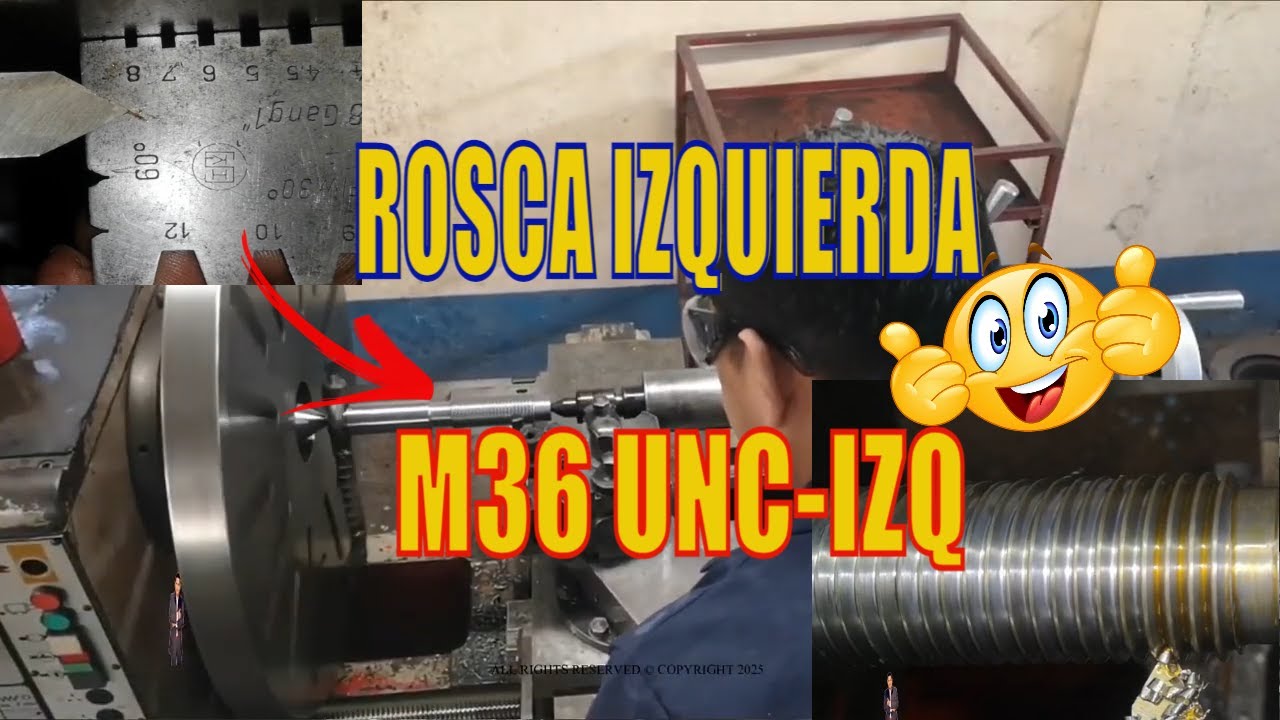 💥Проработка левой метрической резьбы M36 UNC-IZQ на параллельном токарном станке 👌 #technology🚀