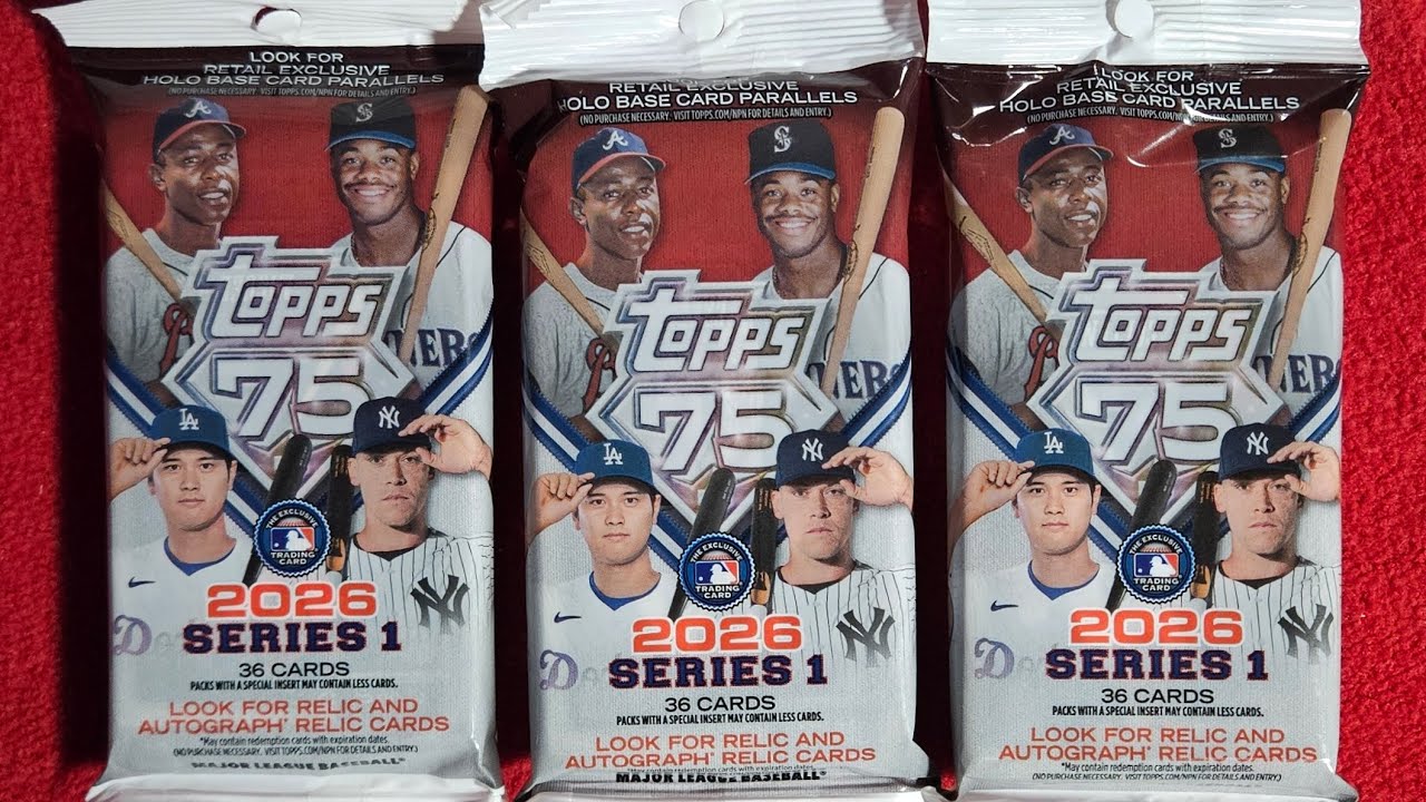 2026 Topps Baseball Series 1 Fat Packs x 3 - Mike Trout, Roman Anthony, Caroline Marks & more!