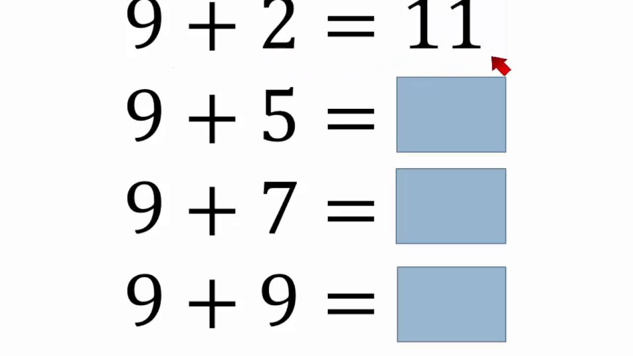 Suma con 9 -  como sumar rapido mentalmente