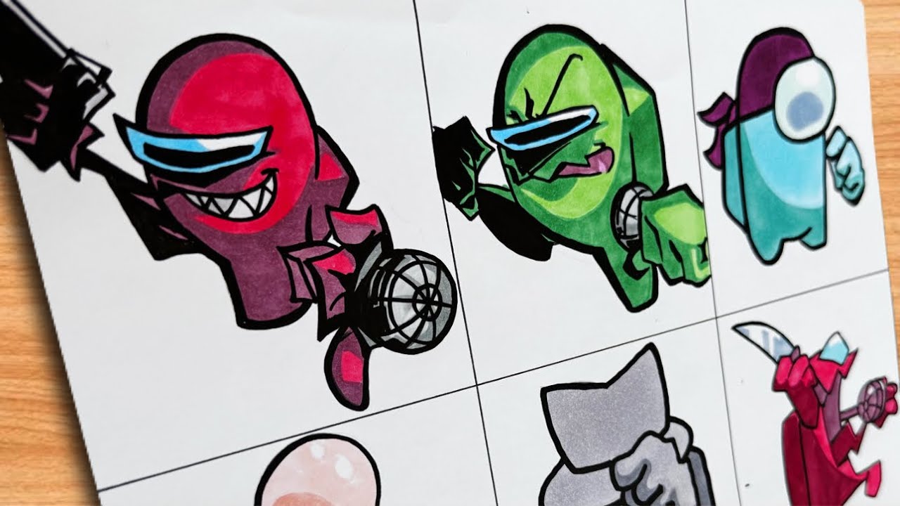 Drawing Friday Night Funkin' VS Impostor 2025 FULL WEEK + Cutscenes (FNF Mod) (Among Us Secret)