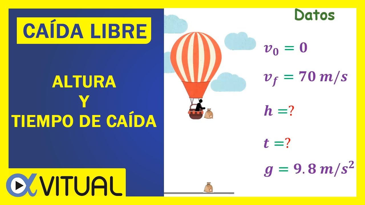 🪂CAÍDA LIBRE (MRUV/MRUA)🔴Cómo calcular la ALTURA Y TIEMPO de caída