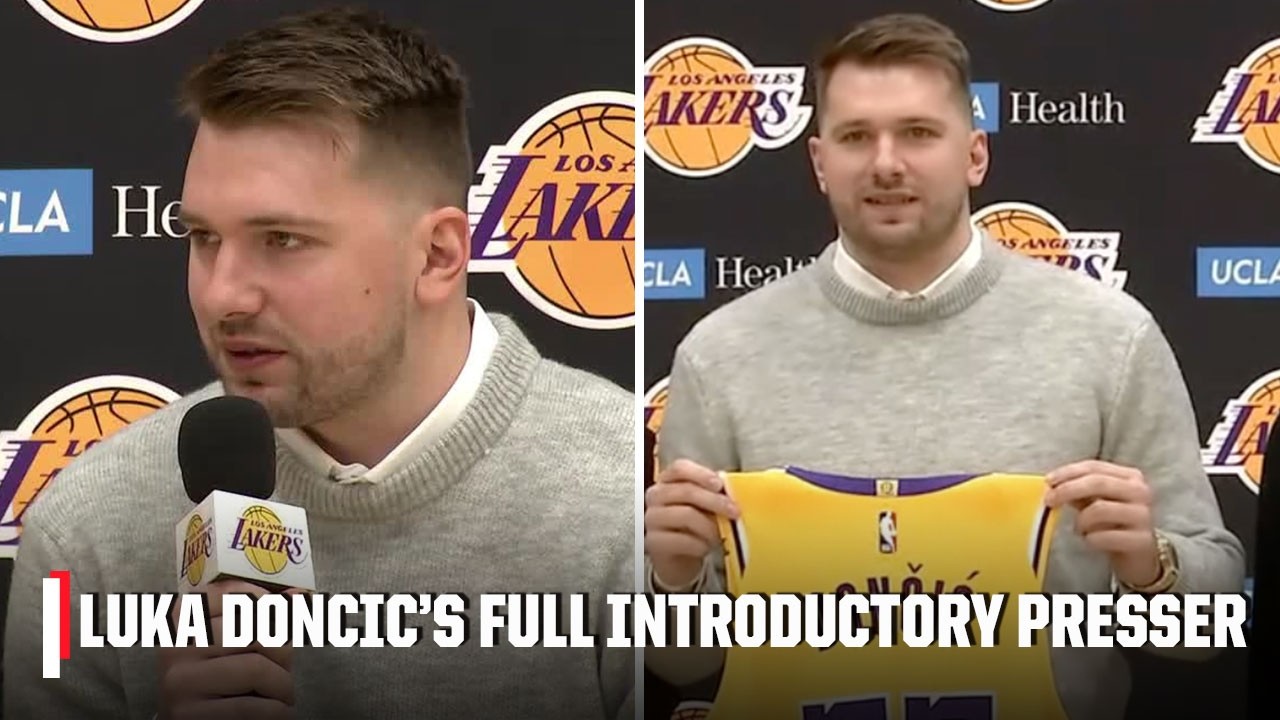 Luka Doncic introduced as a member of the Los Angeles Lakers [FULL PRESS CONFERENCE] | NBA on ESPN
